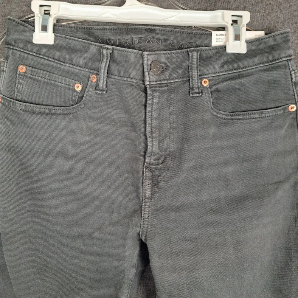 American Eagle Jeans Mens 30x30 Stone Gray Athletic Fit Easyflex Tapered Stretch